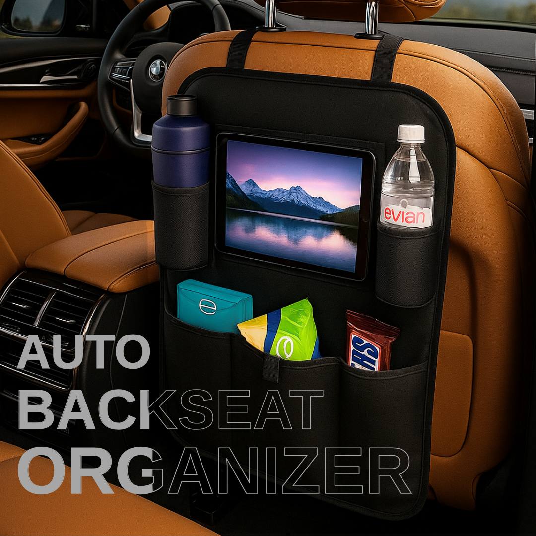 Car Backseat Organizer with Touch Screen Tablet Holder
